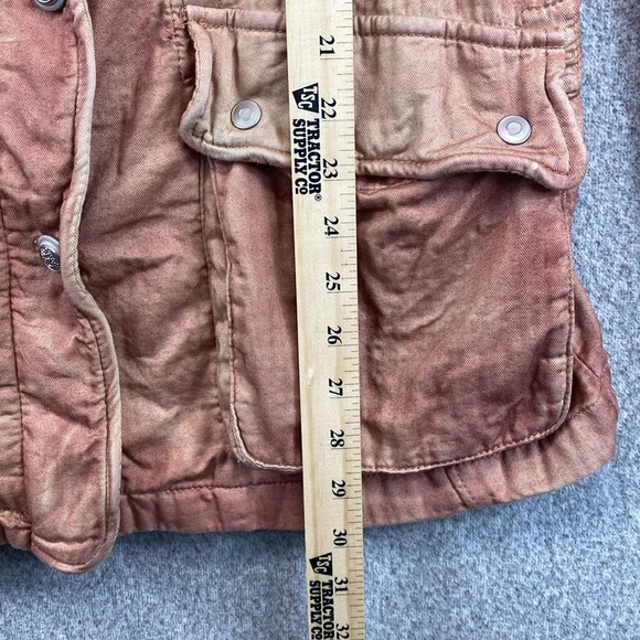 Free People Not Your Brothers jacket S acid wash copper cargo military steampunk - Picture 6 of 13